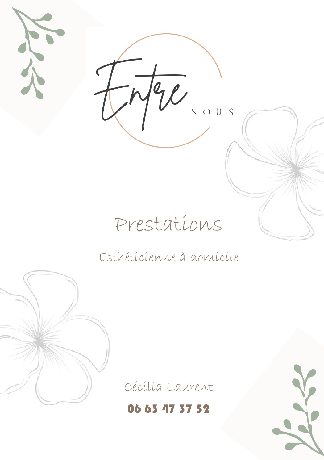 Catalogue tarifaire Entre Nous Esthétique