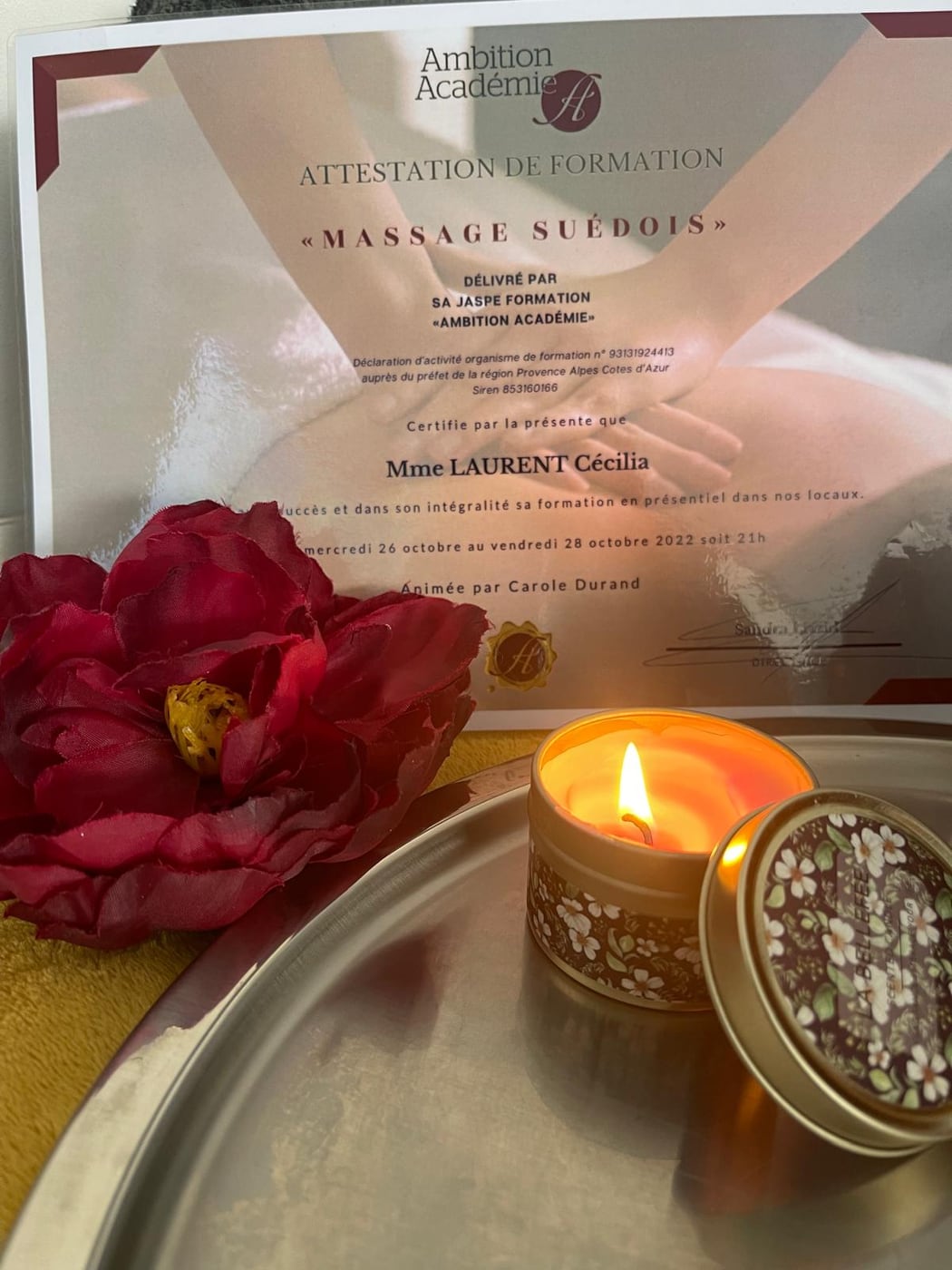 Diplôme Massage Suédois